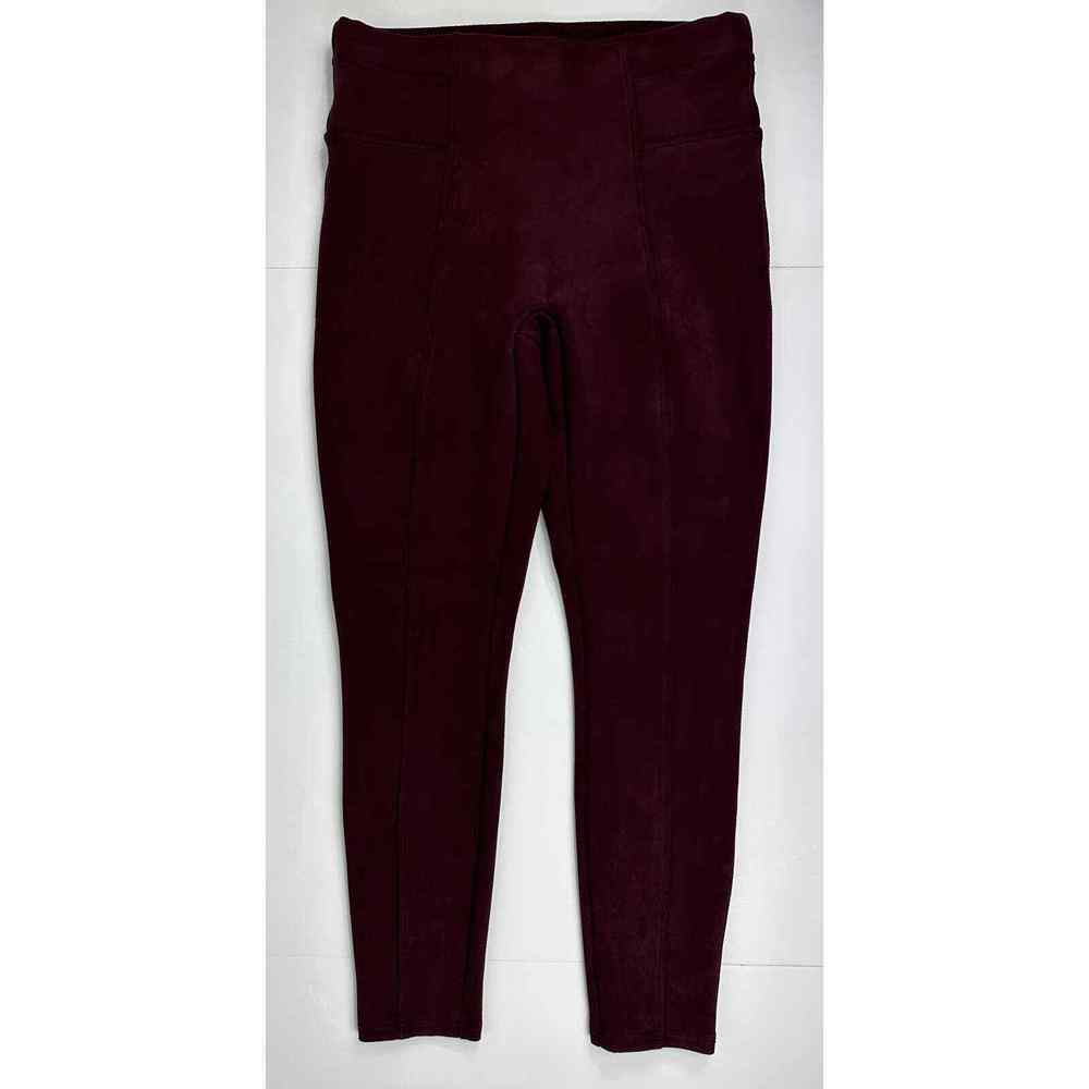 Spanx Faux Suede Leggings Maroon Womens Size M